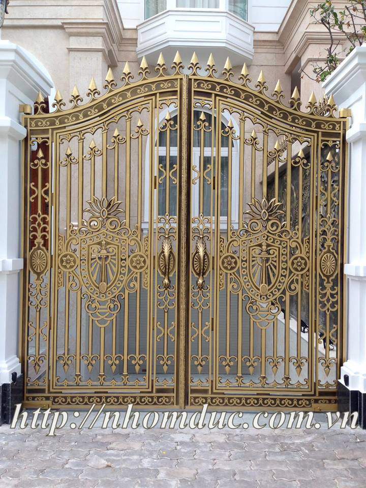  cổng nhôm đúc đơn giản đến cổng nhôm đúc phức tạp, cổng nhôm đúc có phù điêu và cổng nhôm đúc không phù điêu