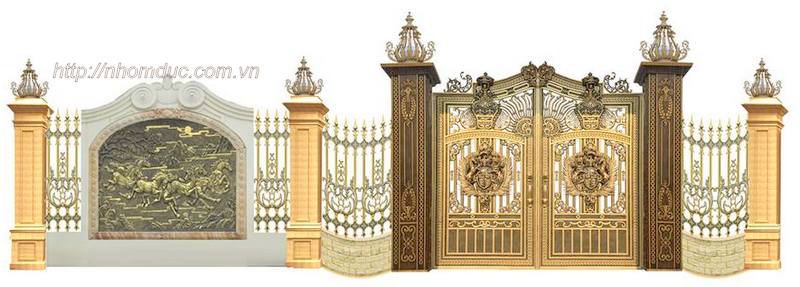 Cổng Nhôm Đúc, Cửa cổng hợp kim nhôm đúc với hoa văn được thiết kế tinh tế