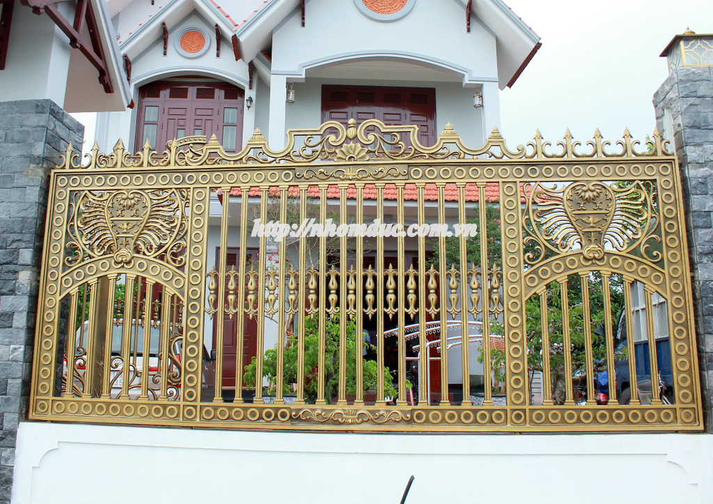  cửa cổng biệt thự nhôm đúc Fuco Phú Yên, cửa cổng biệt thự nhôm đúc Fuco Tuy Hòa