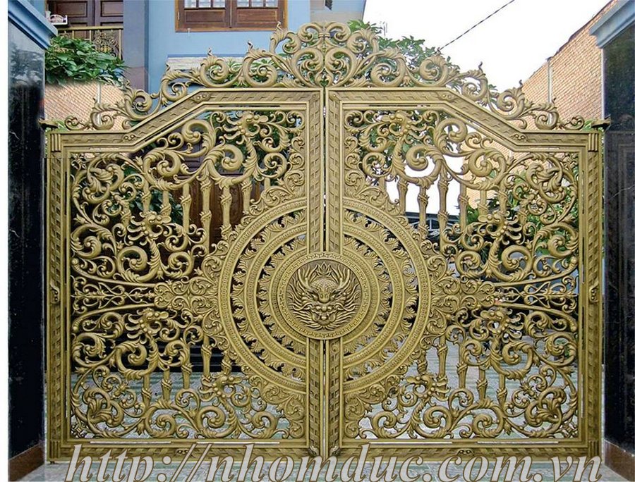 Thiết kế thi công cổng hợp kim nhôm đúc