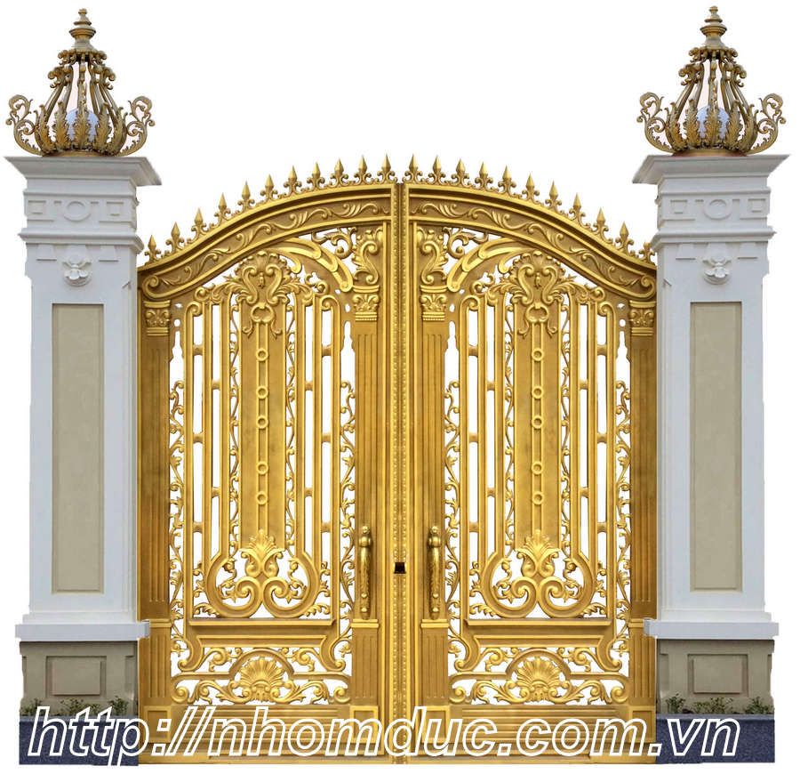 Mẫu cổng biệt thự đẹp cổng nhôm đúc đẹp ở tại Quảng Nam 