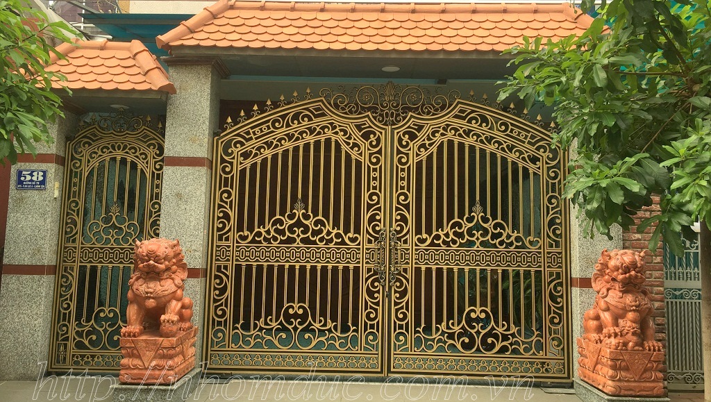 Các mẫu cổng biệt thự cổng nhôm đúc Biên Hoà Đồng Nai