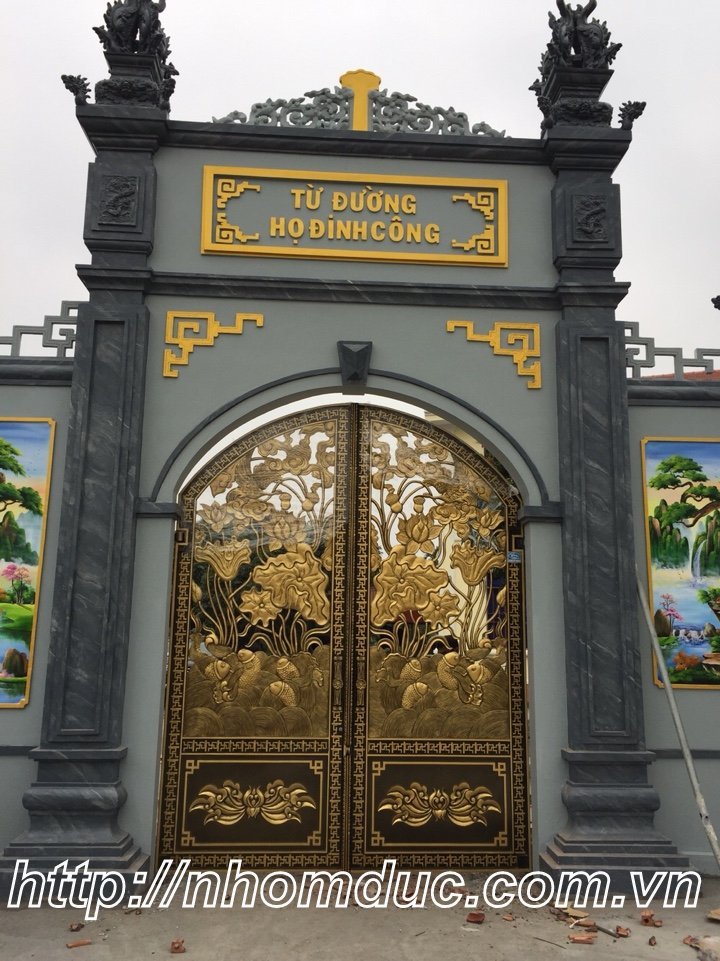 Cổng nhôm đúc đình chùa GAT 1103