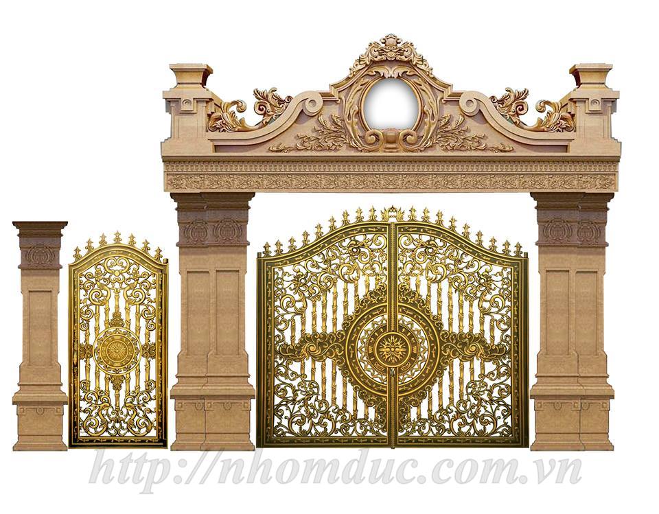 Cổng Nhôm Đúc, Cửa cổng hợp kim nhôm đúc với hoa văn được thiết kế tinh tế độc đáo
