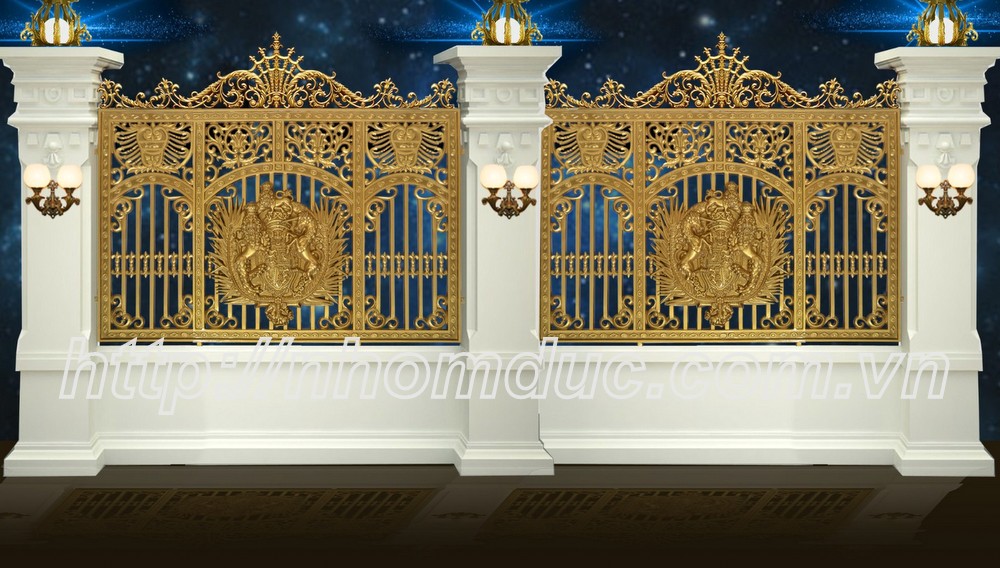 Cổng nhôm hàng rào đúc phù điêu Buckingham tại Hà Nội