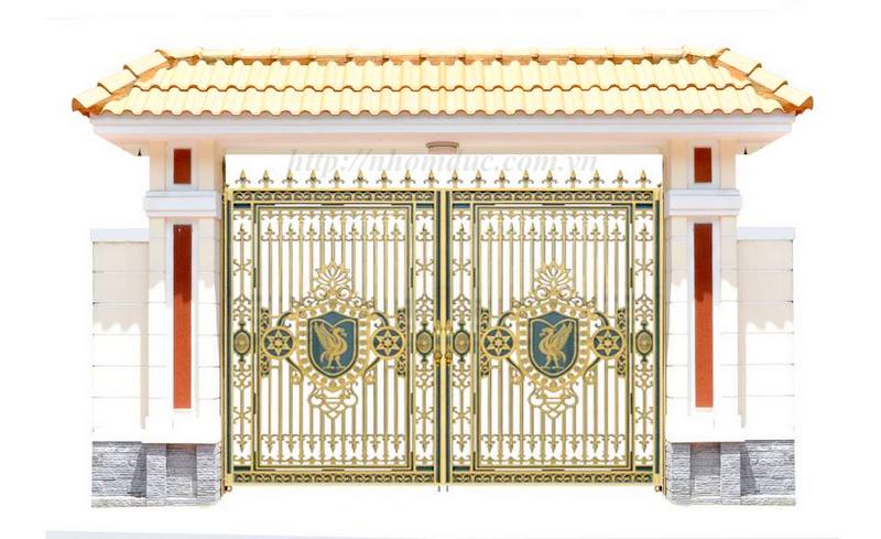 Cổng Nhôm Đúc, Cửa cổng hợp kim nhôm đúc với hoa văn được thiết kế tinh tế độc đáo, sơn màu hài hòa tôn lên vẻ đẹp lộng lẫy cho ngôi nhà bạn.